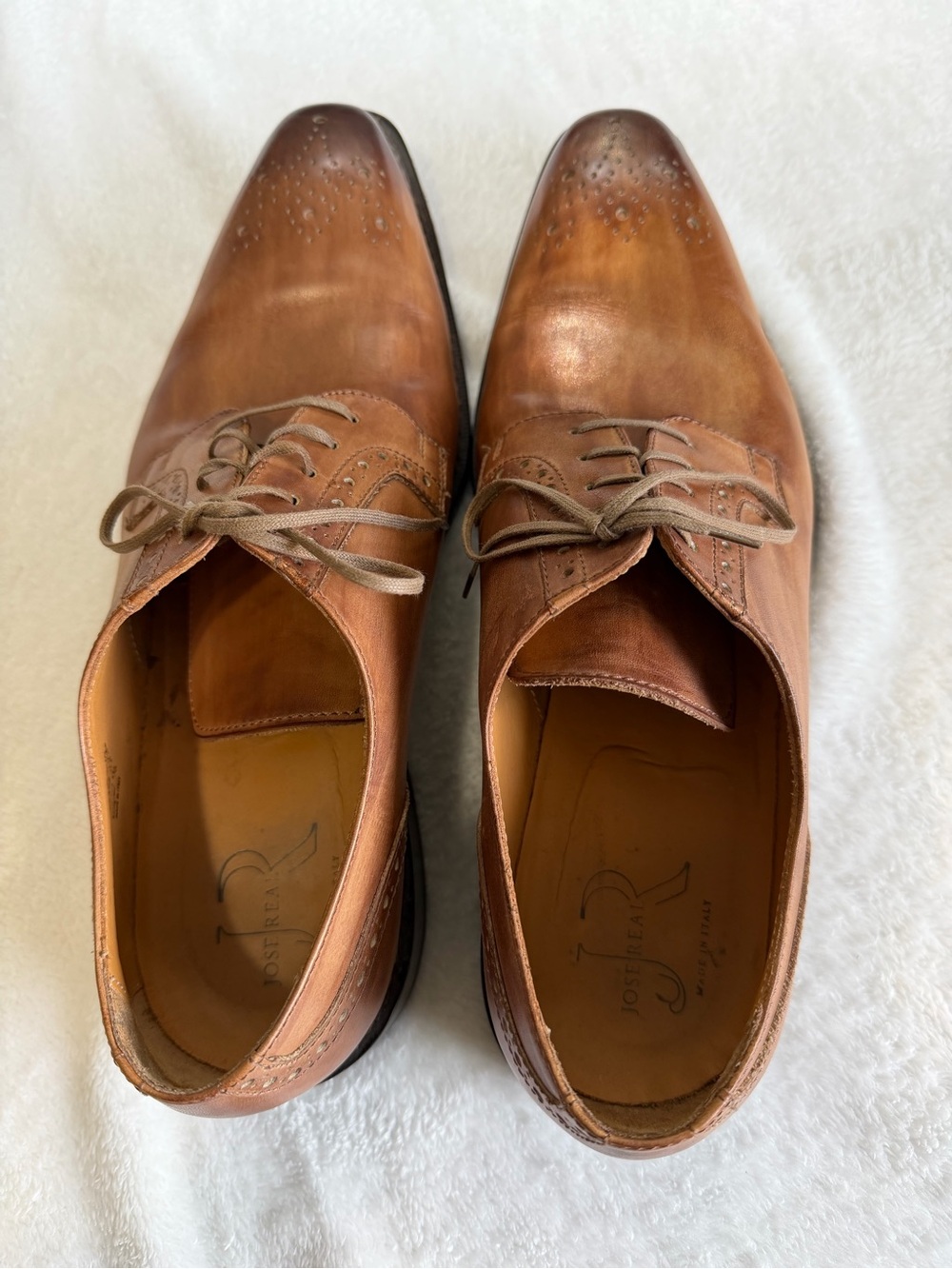 Jose Real Lavorazione Blake Brown Leather Brogue Oxford Lace-Up Almond 11
